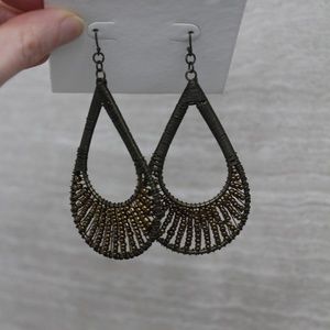 Large Beaded Hoop Earrings